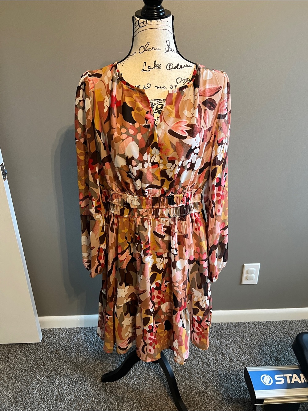 NWOT Floral Fit & Flare Long Sleeve Dress